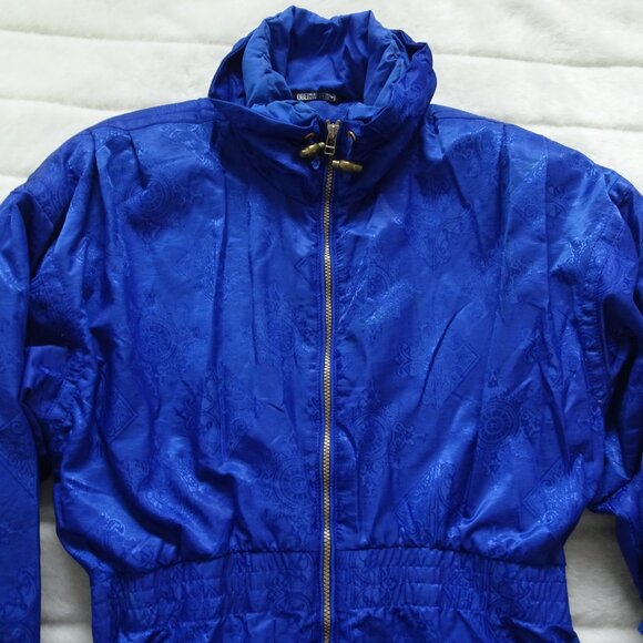 Obermeyer Women's Ski Jacket VTG 90s Size 10 Blue Full Zip Snow Du Point Thermo - Picture 3 of 10